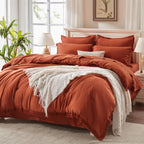 Andency 7 Pieces Comforter Sets -  Bed in a Bag Soft Fluffy Bedding Comforter Sets - Lightweight Cream Boho Tassel Bed Set with Comforter, Sheets, Pillowcases & Shams