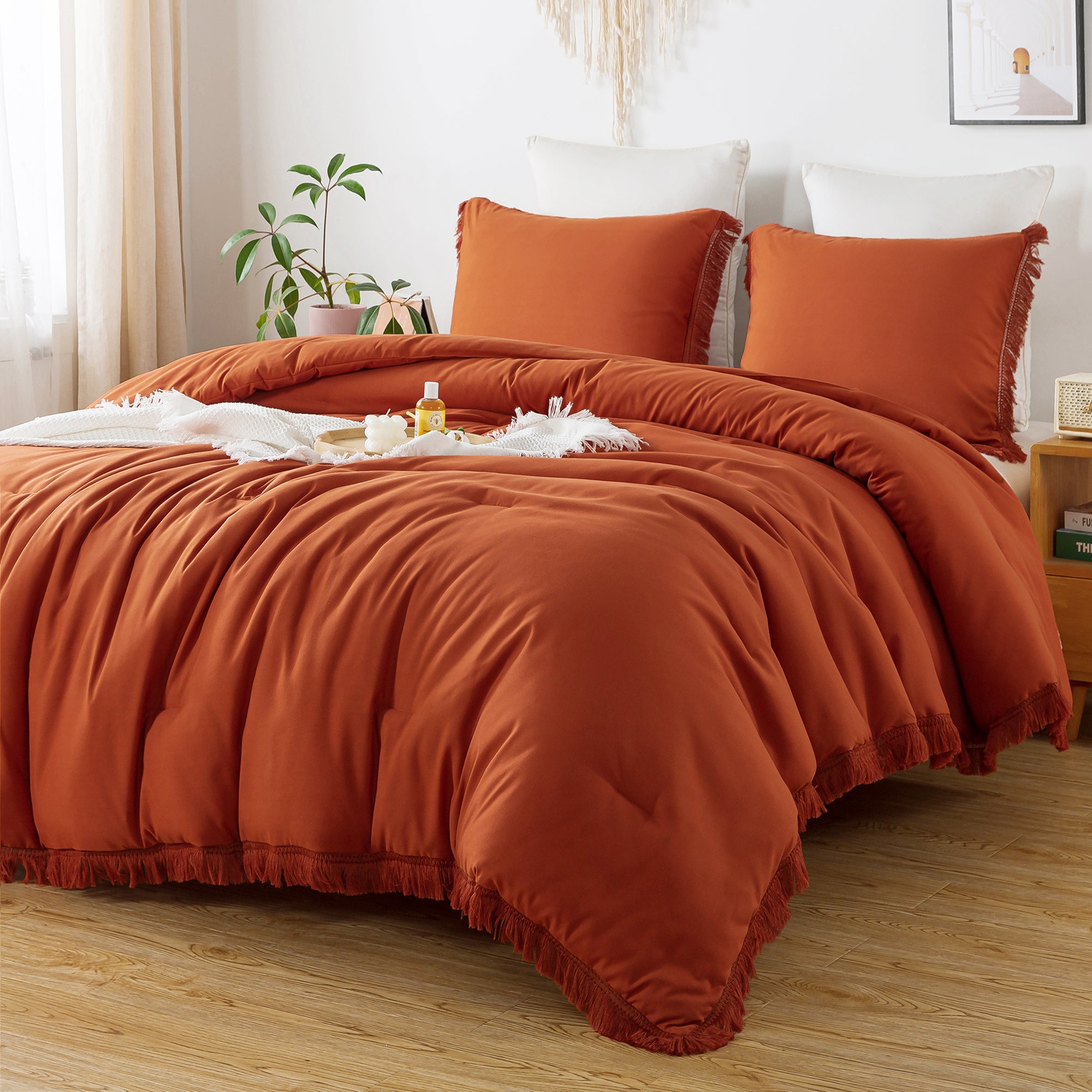 Tassel Soft Fluffy Comforter Sets 3 Pieces