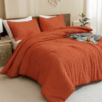 ANGENIA Comforter Set, 3 Pieces Fluffy Cream Boho Bedding Comforters Set, Soft Lightweight Tufted Down Alternative Bed Set for All Season