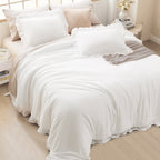 3 Pieces Modern Farmhouse Ruffle Bedding Comforter Sets