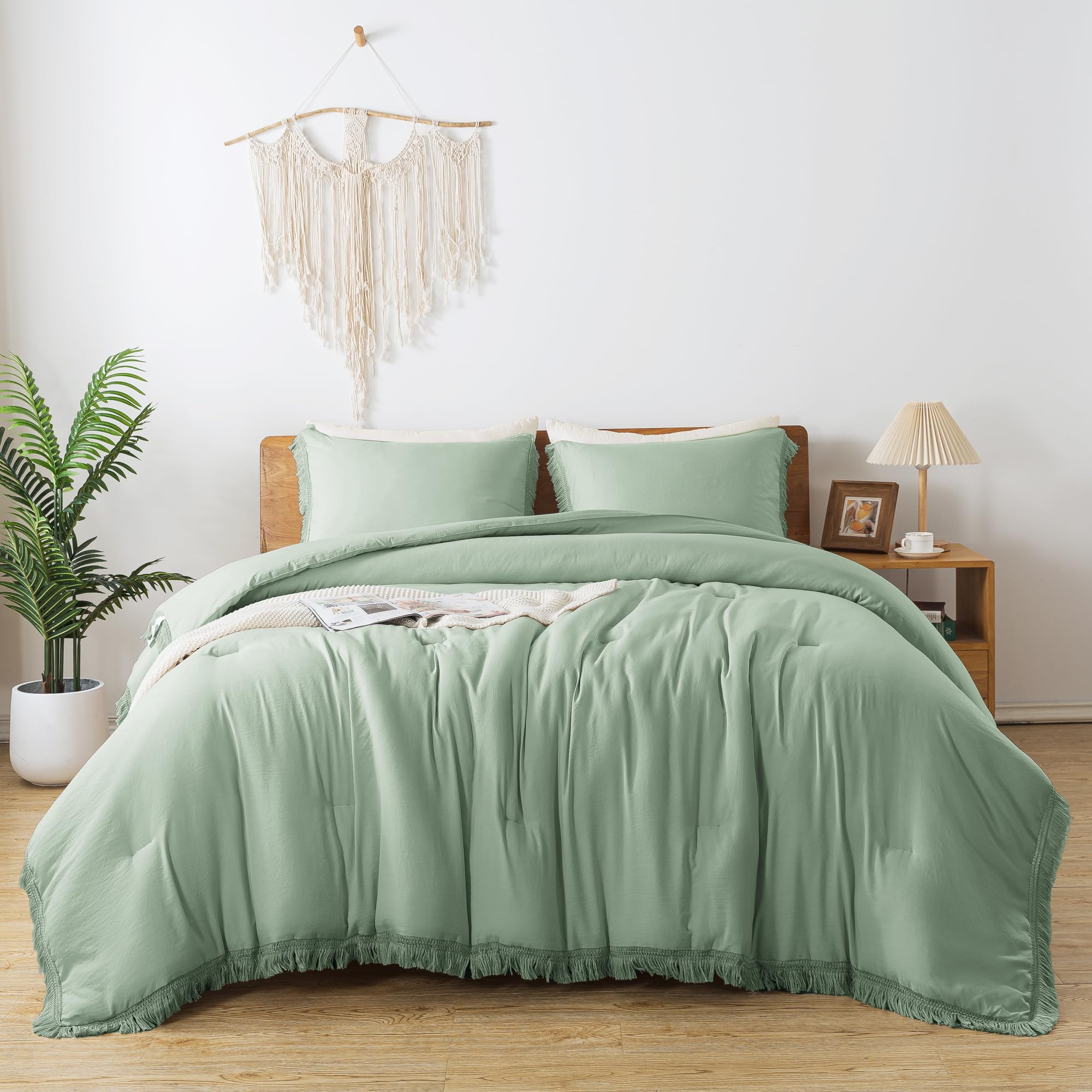 Tassel Soft Fluffy Comforter Sets 3 Pieces