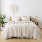 Tassel Soft Fluffy Comforter Sets 3 Pieces