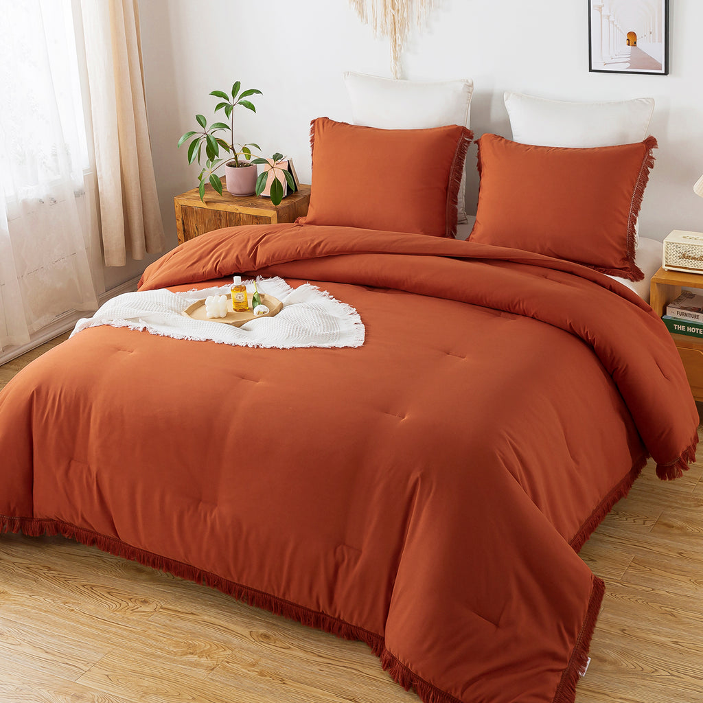 Tassel Soft Fluffy Comforter Sets 3 Pieces