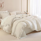 3 Pieces Modern Farmhouse Ruffle Bedding Comforter Sets