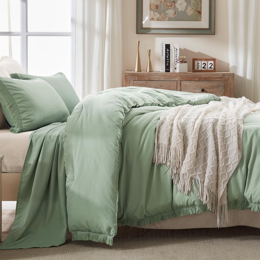 Tassel Soft Fluffy Comforter Sets 3 Pieces