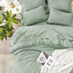 Andency 7 Pieces Comforter Sets -  Bed in a Bag Soft Fluffy Bedding Comforter Sets - Lightweight Cream Boho Tassel Bed Set with Comforter, Sheets, Pillowcases & Shams