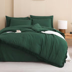 Andency 7 Pieces Comforter Sets -  Bed in a Bag Soft Fluffy Bedding Comforter Sets - Lightweight Cream Boho Tassel Bed Set with Comforter, Sheets, Pillowcases & Shams