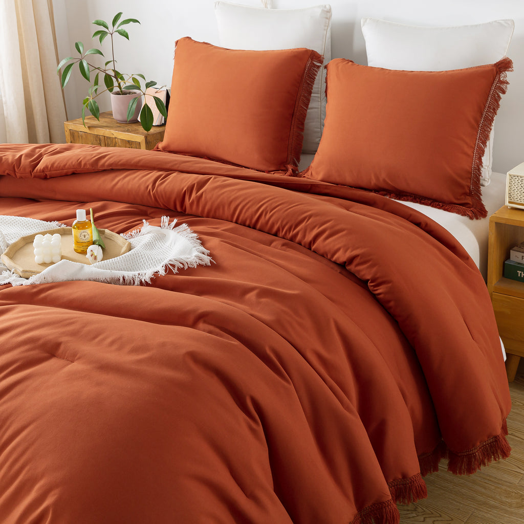 Tassel Soft Fluffy Comforter Sets 3 Pieces