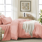 Andency 7 Pieces Comforter Sets -  Bed in a Bag Soft Fluffy Bedding Comforter Sets - Lightweight Cream Boho Tassel Bed Set with Comforter, Sheets, Pillowcases & Shams