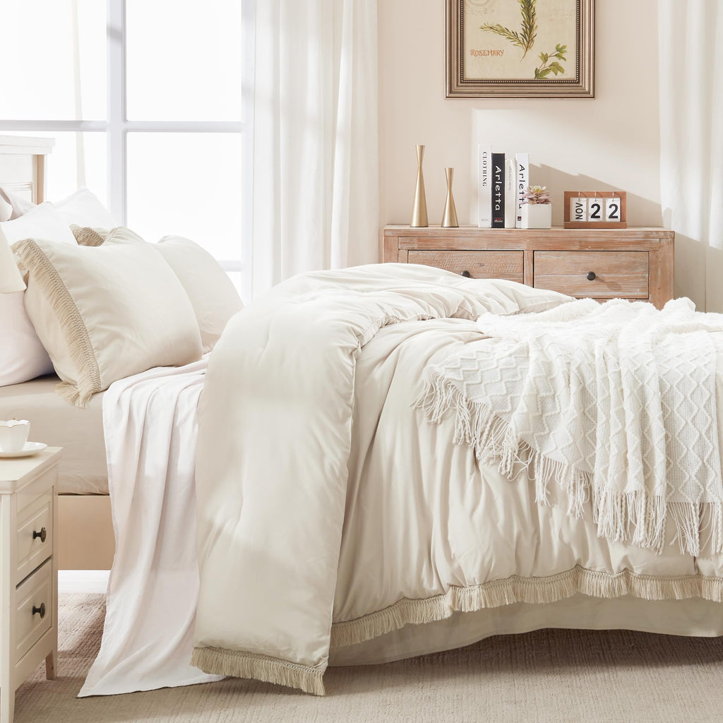 Tassel Soft Fluffy Comforter Sets 3 Pieces