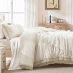 Tassel Soft Fluffy Comforter Sets 3 Pieces