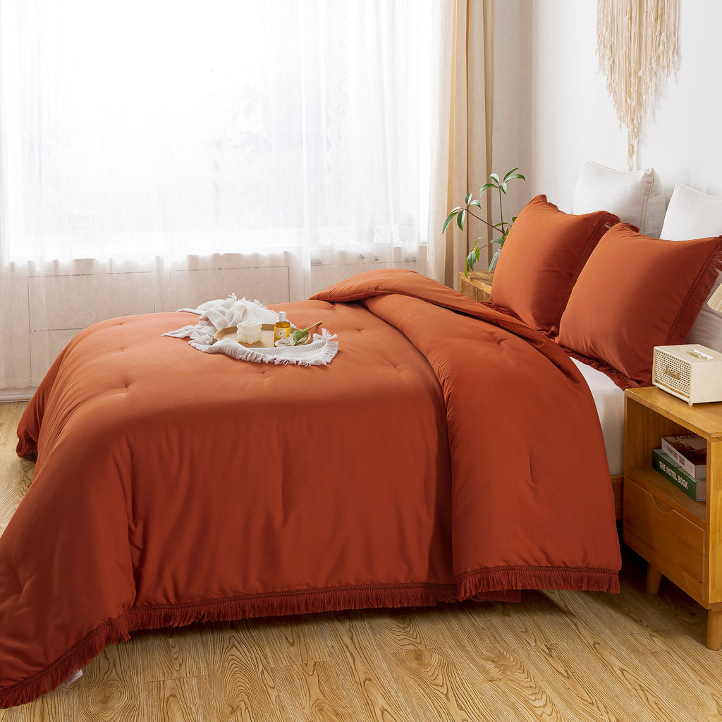 Tassel Soft Fluffy Comforter Sets 3 Pieces