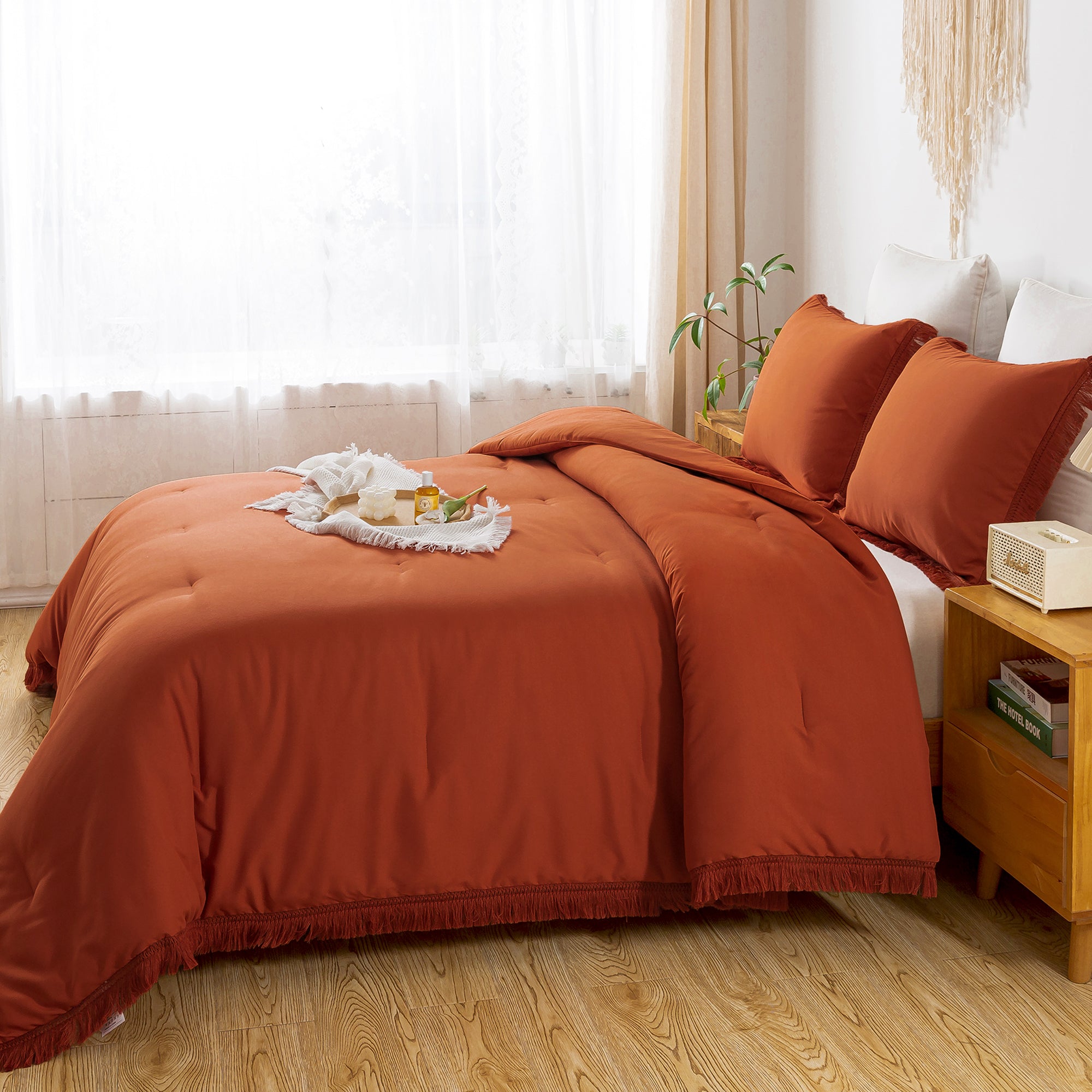 Tassel Soft Fluffy Comforter Sets 3 Pieces