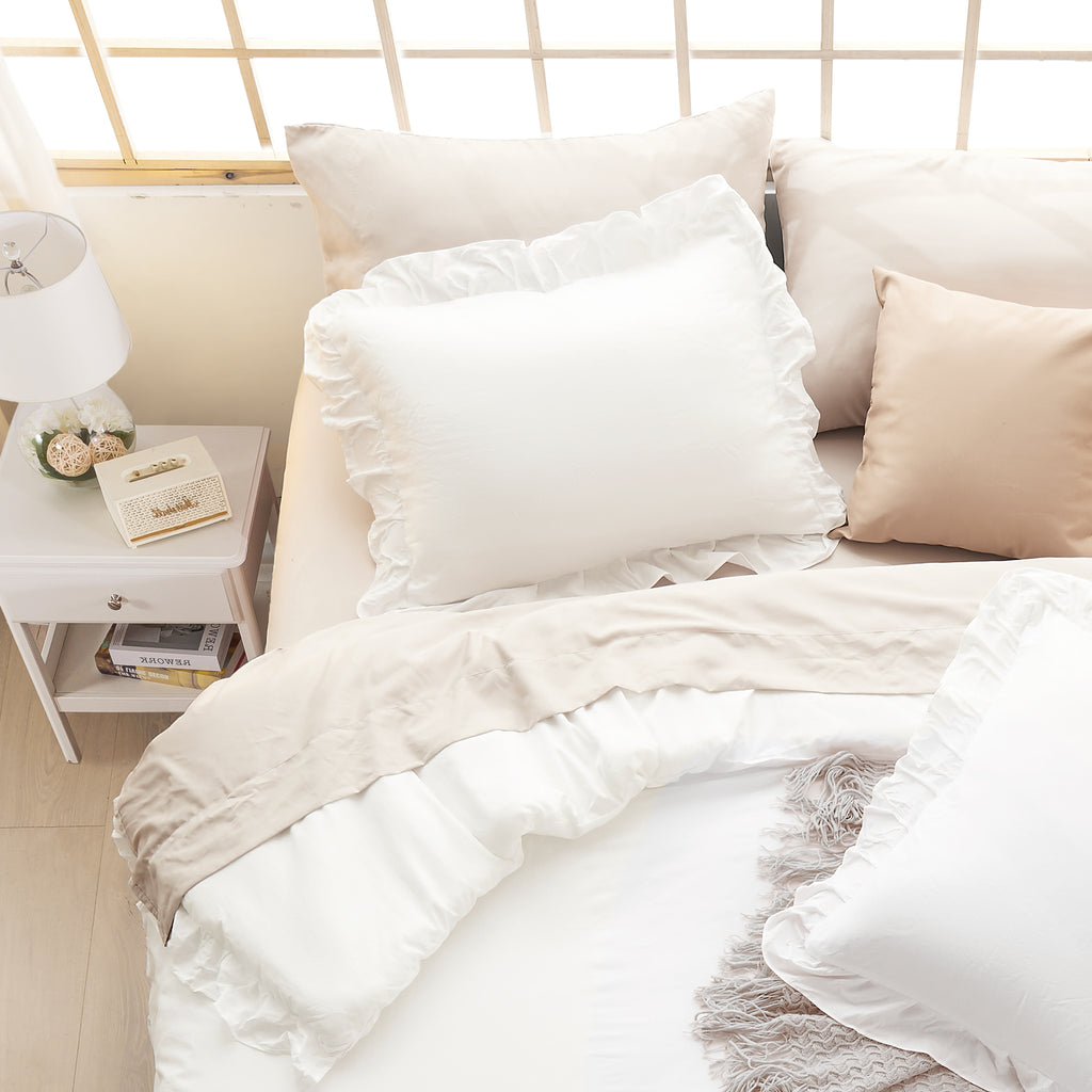 3 Pieces Modern Farmhouse Ruffle Bedding Comforter Sets