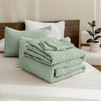 ANGENIA Comforter Set, 3 Pieces Fluffy Cream Boho Bedding Comforters Set, Soft Lightweight Tufted Down Alternative Bed Set for All Season