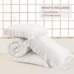 3 Pieces Modern Farmhouse Ruffle Bedding Comforter Sets