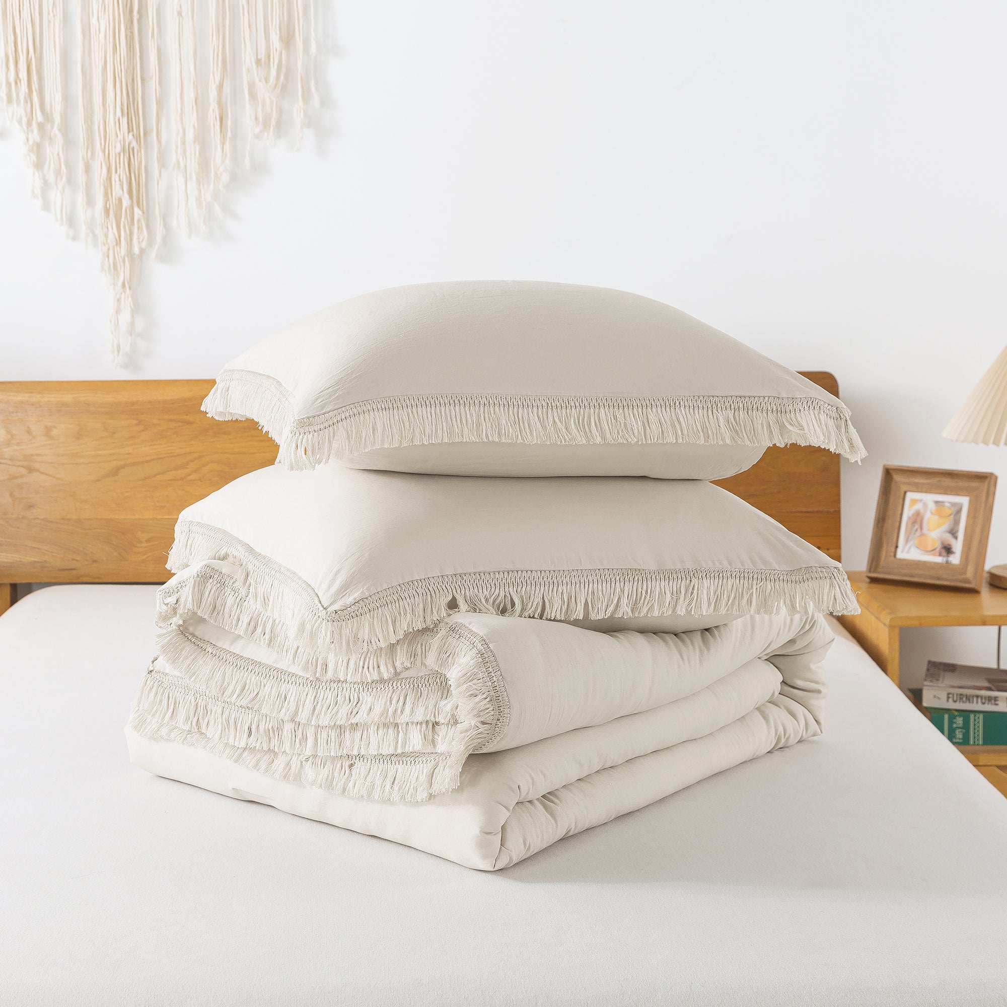 Tassel Soft Fluffy Comforter Sets 3 Pieces