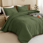 ANGENIA Comforter Set, 3 Pieces Fluffy Cream Boho Bedding Comforters Set, Soft Lightweight Tufted Down Alternative Bed Set for All Season