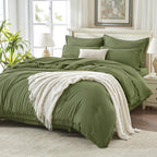 Andency 7 Pieces Comforter Sets -  Bed in a Bag Soft Fluffy Bedding Comforter Sets - Lightweight Cream Boho Tassel Bed Set with Comforter, Sheets, Pillowcases & Shams