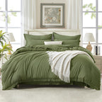 Andency 7 Pieces Comforter Sets -  Bed in a Bag Soft Fluffy Bedding Comforter Sets - Lightweight Cream Boho Tassel Bed Set with Comforter, Sheets, Pillowcases & Shams
