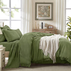 Andency 7 Pieces Comforter Sets -  Bed in a Bag Soft Fluffy Bedding Comforter Sets - Lightweight Cream Boho Tassel Bed Set with Comforter, Sheets, Pillowcases & Shams