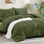 ANGENIA Bohemian Cream Comforter Set with Sheet, 7 Pieces Bed in a Bag Soft Lightweight Fluffy Tufted All Season Bed Set with Comforter, Sheets, Pillowcases & Shams