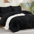 ANGENIA Bohemian Cream Comforter Set with Sheet, 7 Pieces Bed in a Bag Soft Lightweight Fluffy Tufted All Season Bed Set with Comforter, Sheets, Pillowcases & Shams