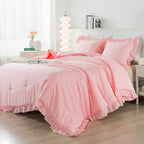 3 Pieces Modern Farmhouse Ruffle Bedding Comforter Sets