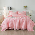3 Pieces Modern Farmhouse Ruffle Bedding Comforter Sets