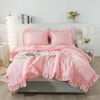 3 Pieces Modern Farmhouse Ruffle Bedding Comforter Sets