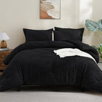 ANGENIA Bohemian Cream Comforter Set with Sheet, 7 Pieces Bed in a Bag Soft Lightweight Fluffy Tufted All Season Bed Set with Comforter, Sheets, Pillowcases & Shams