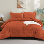 ANGENIA Bohemian Cream Comforter Set with Sheet, 7 Pieces Bed in a Bag Soft Lightweight Fluffy Tufted All Season Bed Set with Comforter, Sheets, Pillowcases & Shams