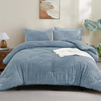 ANGENIA Bohemian Cream Comforter Set with Sheet, 7 Pieces Bed in a Bag Soft Lightweight Fluffy Tufted All Season Bed Set with Comforter, Sheets, Pillowcases & Shams