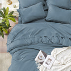 Andency 7 Pieces Comforter Sets -  Bed in a Bag Soft Fluffy Bedding Comforter Sets - Lightweight Cream Boho Tassel Bed Set with Comforter, Sheets, Pillowcases & Shams
