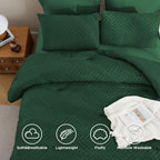 ANGENIA Bohemian Cream Comforter Set with Sheet, 7 Pieces Bed in a Bag Soft Lightweight Fluffy Tufted All Season Bed Set with Comforter, Sheets, Pillowcases & Shams