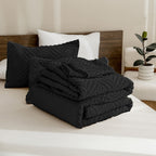ANGENIA Comforter Set, 3 Pieces Fluffy Cream Boho Bedding Comforters Set, Soft Lightweight Tufted Down Alternative Bed Set for All Season