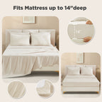 ANGENIA Bohemian Cream Comforter Set with Sheet, 7 Pieces Bed in a Bag Soft Lightweight Fluffy Tufted All Season Bed Set with Comforter, Sheets, Pillowcases & Shams