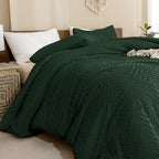 ANGENIA Comforter Set, 3 Pieces Fluffy Cream Boho Bedding Comforters Set, Soft Lightweight Tufted Down Alternative Bed Set for All Season