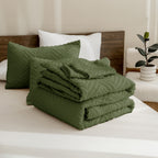 ANGENIA Comforter Set, 3 Pieces Fluffy Cream Boho Bedding Comforters Set, Soft Lightweight Tufted Down Alternative Bed Set for All Season