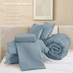 ANGENIA Bohemian Cream Comforter Set with Sheet, 7 Pieces Bed in a Bag Soft Lightweight Fluffy Tufted All Season Bed Set with Comforter, Sheets, Pillowcases & Shams