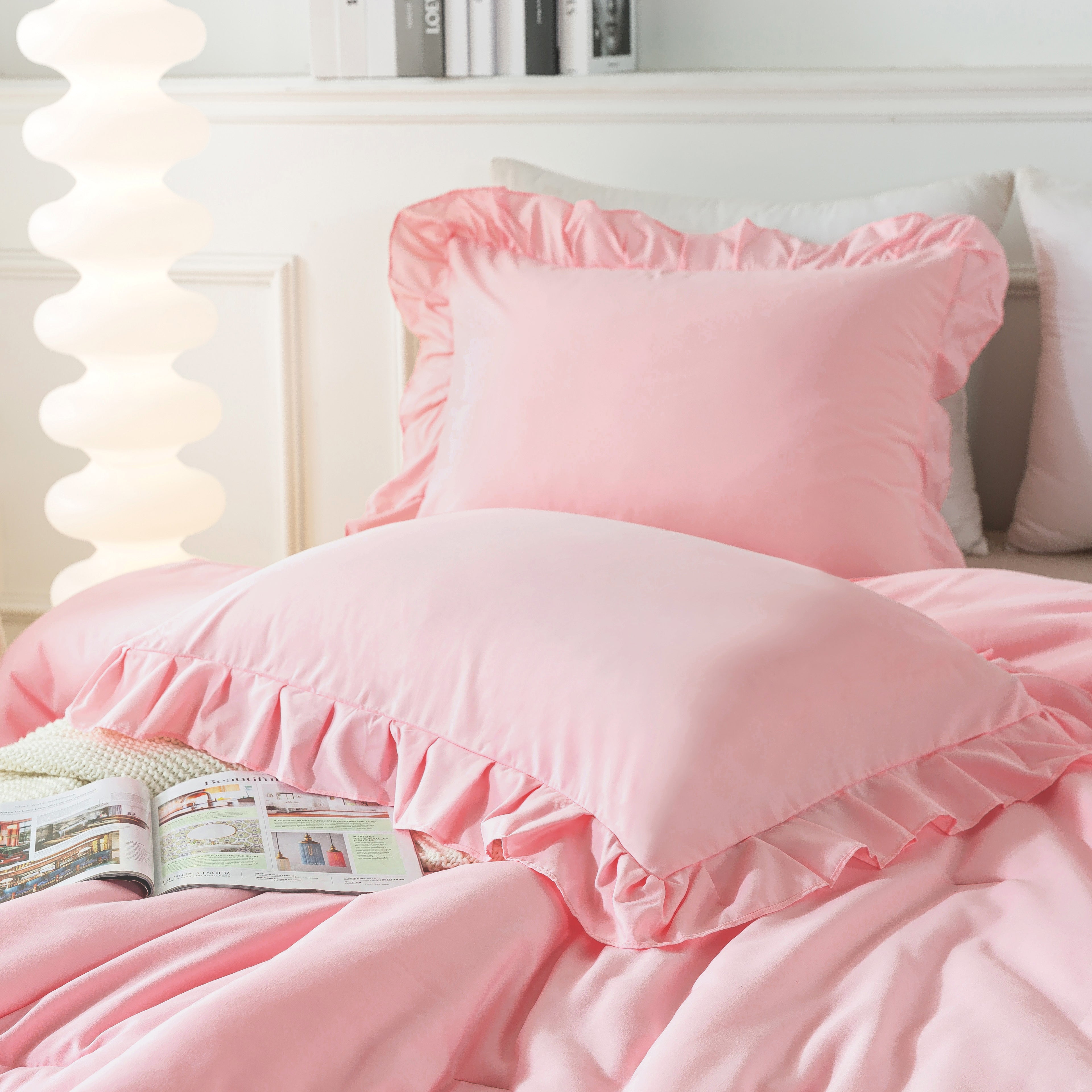 3 Pieces Modern Farmhouse Ruffle Bedding Comforter Sets