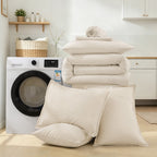 ANGENIA Comforter Sets - 7 Pieces Cream Bed in a Bag, Solid Warm Elegant Cozy Fluffy Bed Set with Comforter, Sheets, Pillowcases & Shams