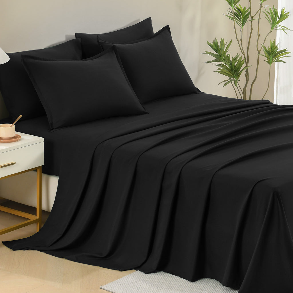 ANGENIA Comforter Sets - 7 Pieces Cream Bed in a Bag, Solid Warm Elegant Cozy Fluffy Bed Set with Comforter, Sheets, Pillowcases & Shams