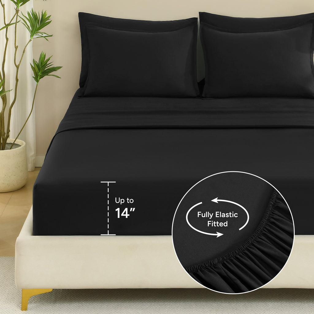 ANGENIA Comforter Sets - 7 Pieces Cream Bed in a Bag, Solid Warm Elegant Cozy Fluffy Bed Set with Comforter, Sheets, Pillowcases & Shams