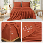 ANGENIA Comforter Sets - 7 Pieces Bed in a Bag Bohemian Cream Soft Fluffy Chevron Elegant Tufted All Season Bed Sets with Comforter, Sheets, Pillowcases & Shams