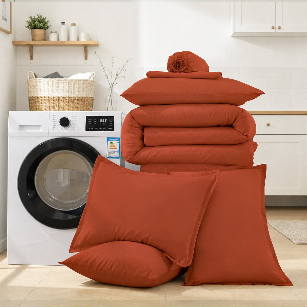 ANGENIA Comforter Sets - 7 Pieces Cream Bed in a Bag, Solid Warm Elegant Cozy Fluffy Bed Set with Comforter, Sheets, Pillowcases & Shams