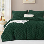 ANGENIA Comforter Sets - 7 Pieces Bed in a Bag Bohemian Cream Soft Fluffy Chevron Elegant Tufted All Season Bed Sets with Comforter, Sheets, Pillowcases & Shams