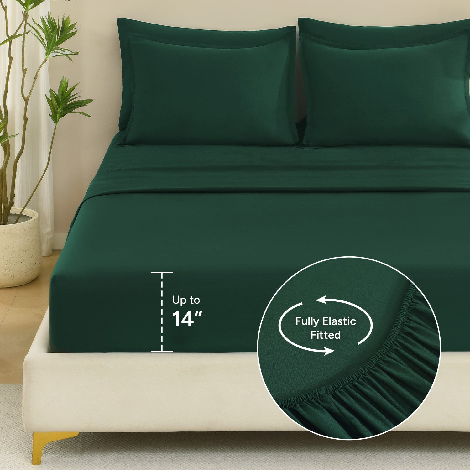 ANGENIA Comforter Sets - 7 Pieces Cream Bed in a Bag, Solid Warm Elegant Cozy Fluffy Bed Set with Comforter, Sheets, Pillowcases & Shams